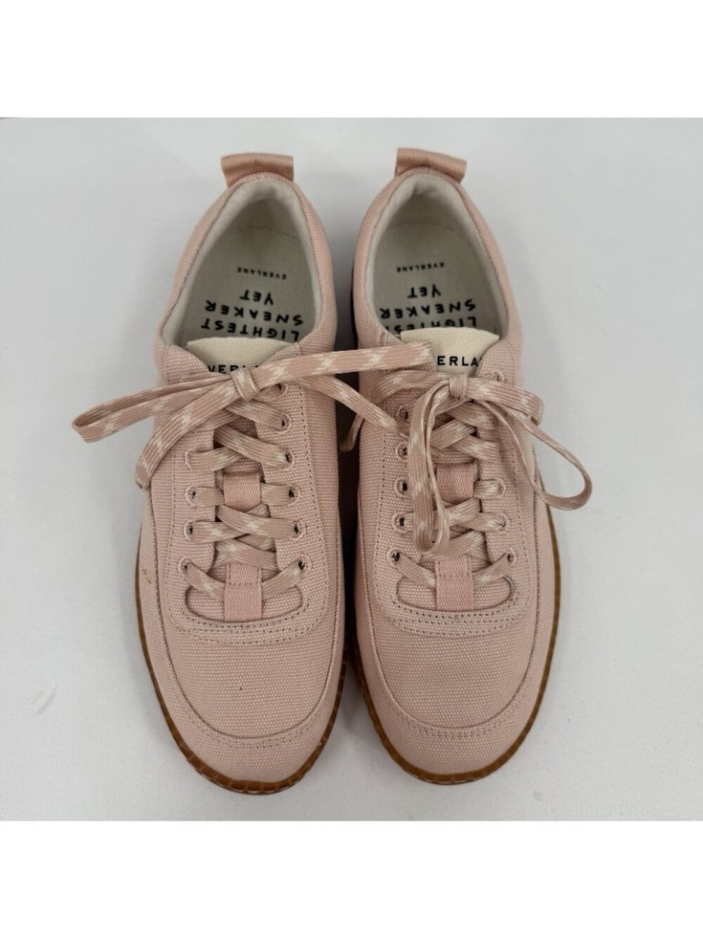 Everlane Tread Bare Sneaker size 10 Women's in Pink Canvas Classic Lace-up Shoes - Picture 5 of 10